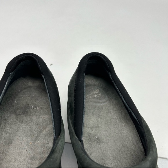 Dansko Kelsey Black Dark Green Suede Professional Clogs Size 39 - Picture 14 of 15